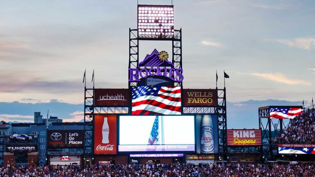 The scoreboard at Coors Field. (Getty Images)