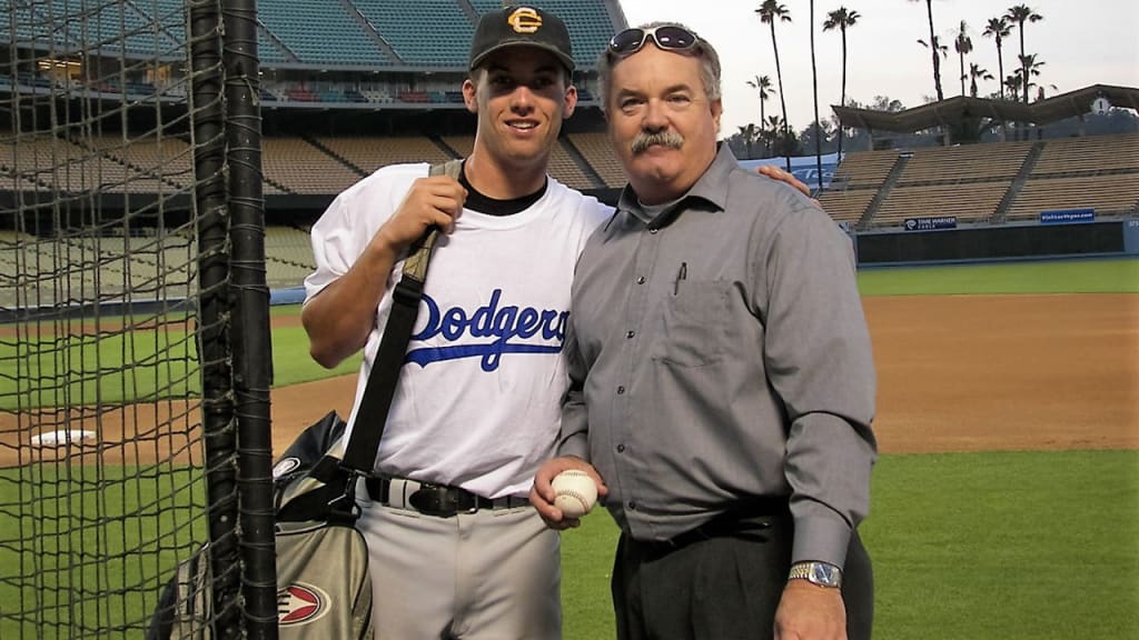 Dan Duffy joined his son, Royals lefty Danny, for his pre-Draft workout at Dodger Stadium in 2007.