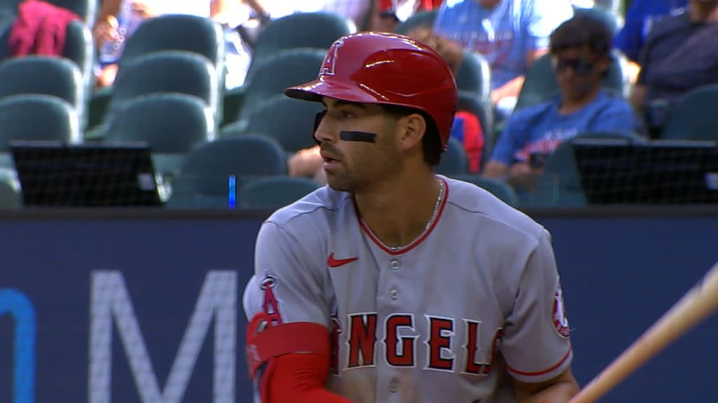 Angels' Trout plunked in win over Texas, X-rays negative