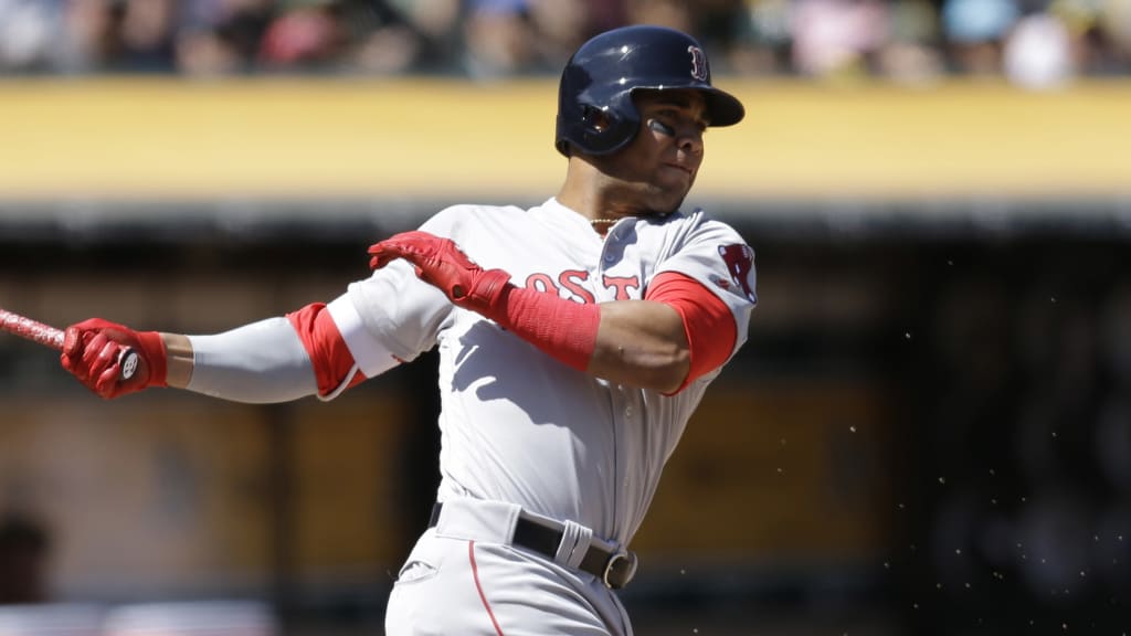 After the Red Sox recorded a 5-1 victory over the Padres on Tuesday night, president of baseball operations Dave Dombrowski made a point of giving top prospect Yoan Moncada a quick pep talk. (AP)