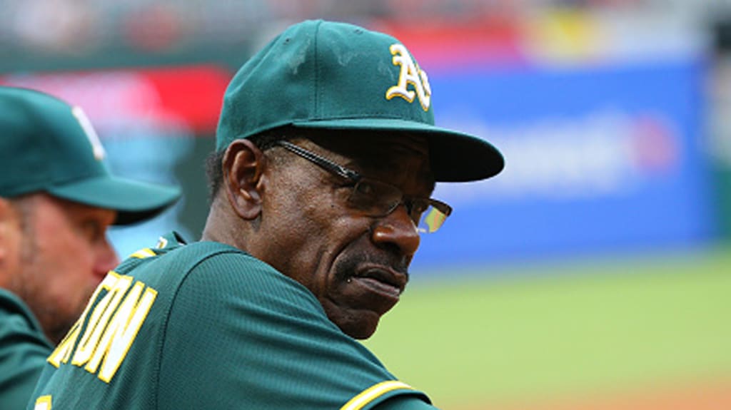 A's third base coach Ron Washington, who managed the Rangers to their only World Series appearances in 2010-11, is under consideration, along with former Padres manager Bud Black and interim Braves manager Brad Snitker, for Atlanta's managerial job. (Photo by Rick Yeatts/Getty Images)