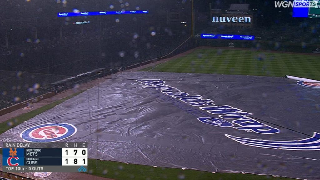 Cubs' series finale with Dodgers delayed by rain, will resume at 5