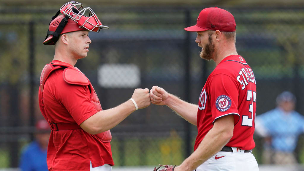 Throwing his first live BP session was "definitely exciting," Stephen Strasburg said. (AP)