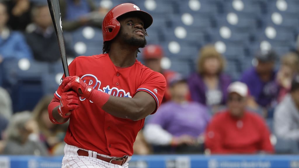 Odubel Herrera became the ninth Phillies player since 1913 to strike out five times in a game. (AP)