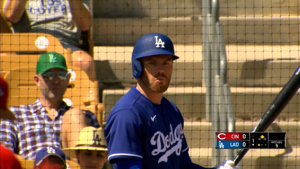 In his first spring training AB for the Dodgers, Freddie Freeman