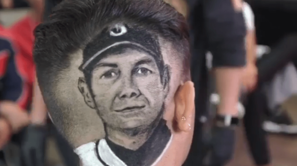 This kid got Edgar Martinez's face shaved and painted into the