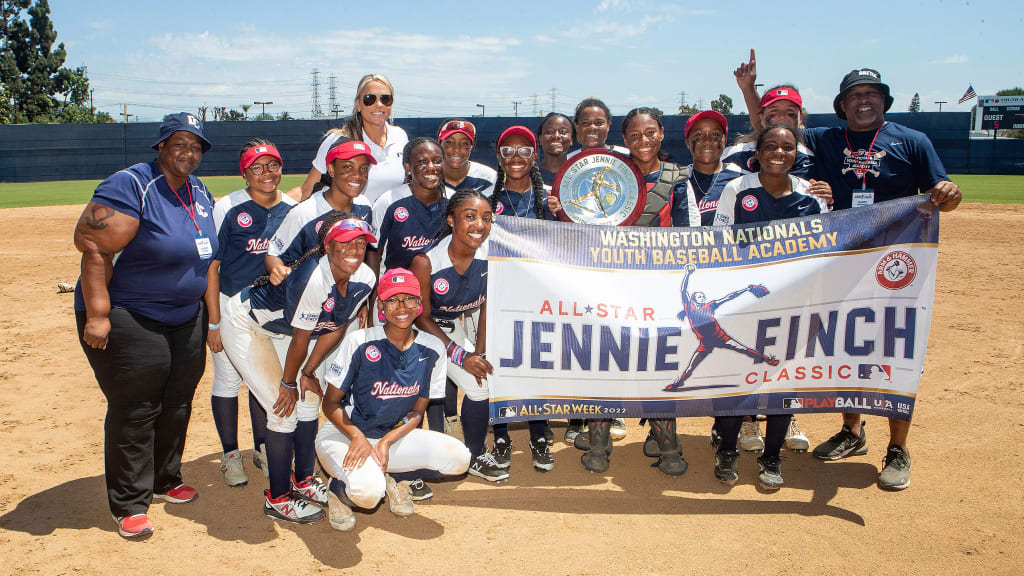 Jennie Finch of Team Finch pitches during the MLB All-Star