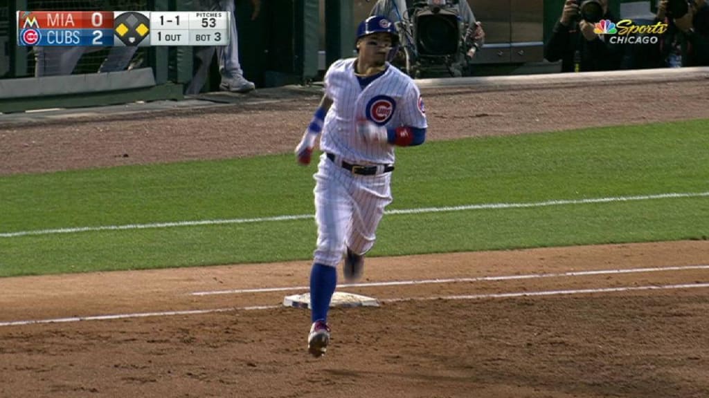 Chicago Cubs Kris Bryant falls throws to first for the final out