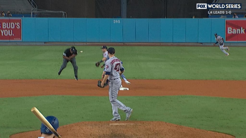 Devenski hits umpire on pickoff