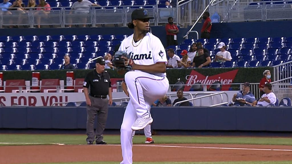 Edward Cabrera of the Miami Marlins stands on the mound in the game News  Photo - Getty Images