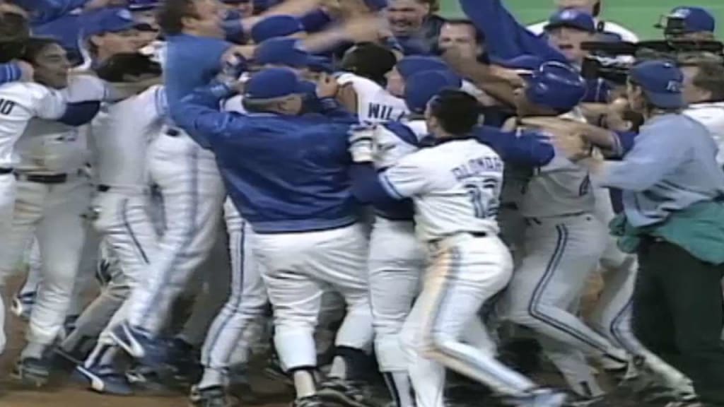 The Toronto Blue Jays bats celebrate following a 1993 World Series