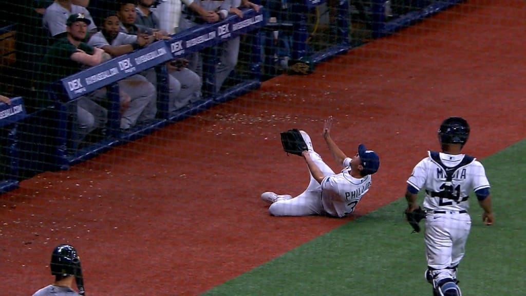 Brett Phillips pitches, makes incredible catch