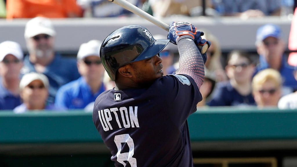 Justin Upton hit a two-run HR and scored two runs in the Tigers' win over the Yankees. (John Raoux/AP)