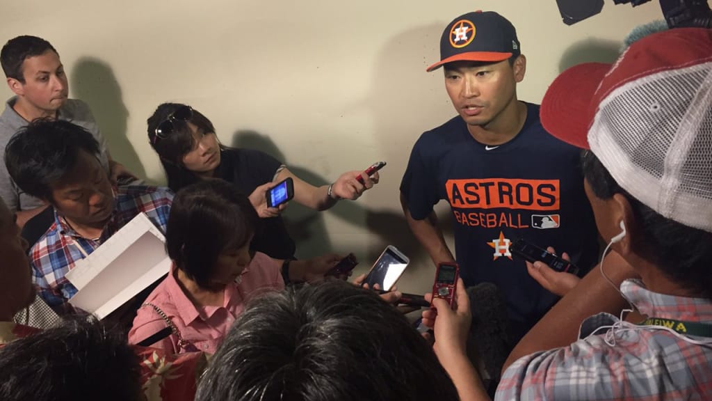 Norichika Aoki went 1-for-2 with a walk and a run in the Astros' 3-2 win over the Braves on Sunday. (Astros Twitter)