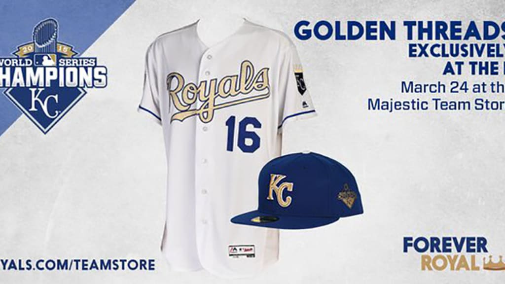 Kansas City Royals 2016 Opening Day Gold Jersey worn by Salvador