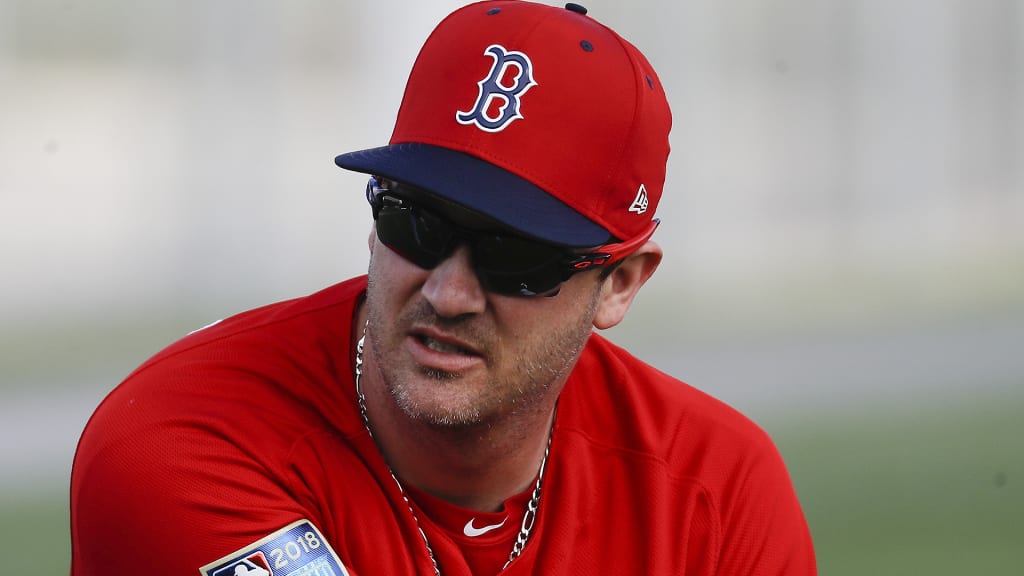 Boston Red Sox starting pitcher Steven Wright stretches during baseball spring training, Wednesday, Feb. 14, 2018, in Fort Myers, Fla. (AP Photo/John Minchillo)