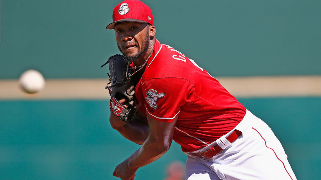 Amir Garrett held the Athletics to no hits in four innings, while striking out three. (AP)