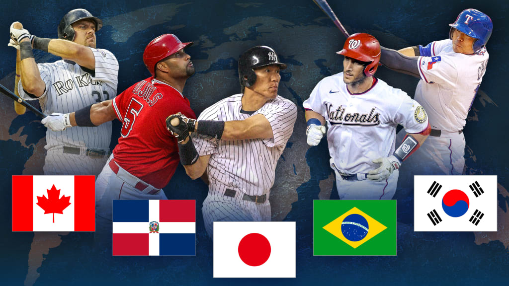 Most home runs MLB player born in each country