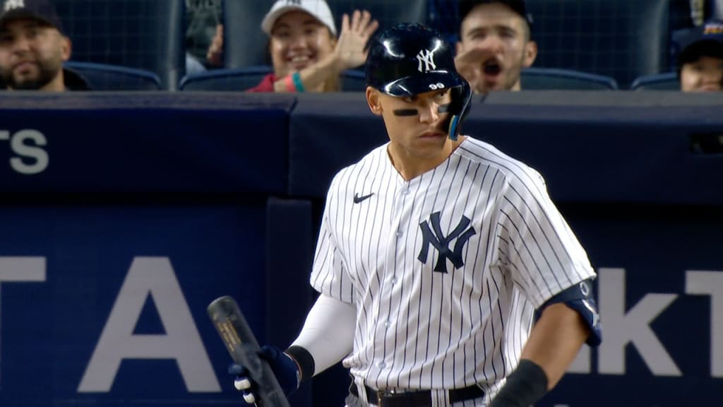 BALTIMORE, MD - JULY 24: New York Yankees center fielder Aaron Judge (99)  congratulates left fielder Joey Gallo (13) following the New York Yankees  game versus the Baltimore Orioles on July 24