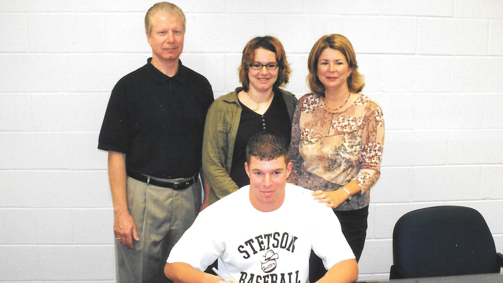 Corey Kluber on the day he signed his letter of intent to play at Stetson Univeristy.