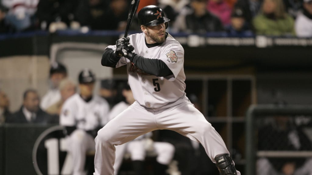 Houston Astros First baseman Lance Berkman (17) loses the grip on his bat  and it goes flying into the stands. The Houston Astros beat the Pittsburgh  Pirates 10 - 3 at Minute