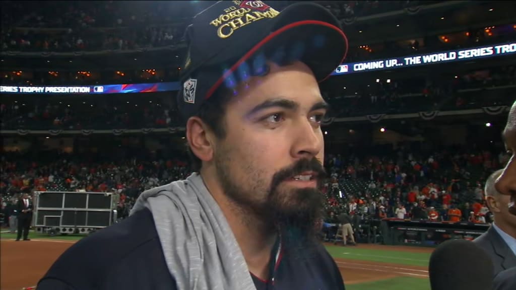 Nationals fan rips off shirt, slides across dugout after Series win