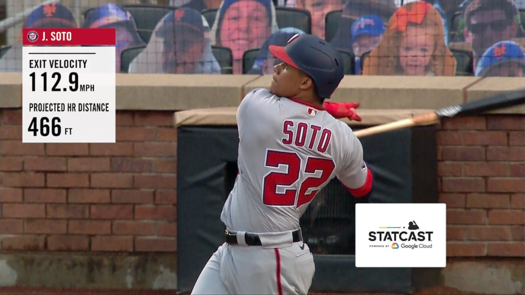 Juan Soto 33rd Home Run of the Season #Padres #MLB Distance: 461ft Exit  Velocity: 112 MPH Launch Angle: 25° Pitch: 80mph Sweeper…