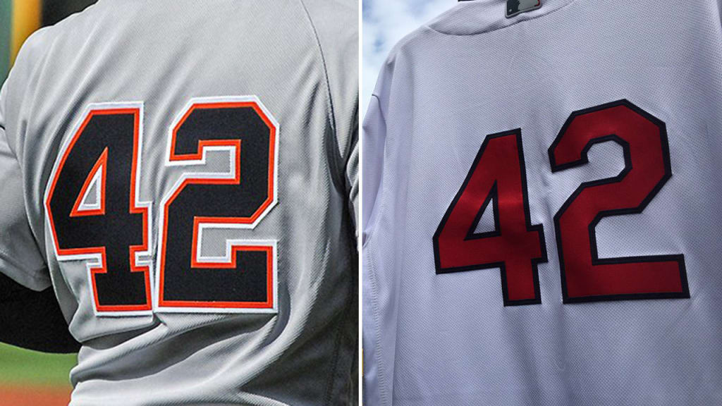 Players and on-field personnel across MLB wore No. 42 jerseys on Saturday for Jackie Robinson Day. (Tigers/Indians)