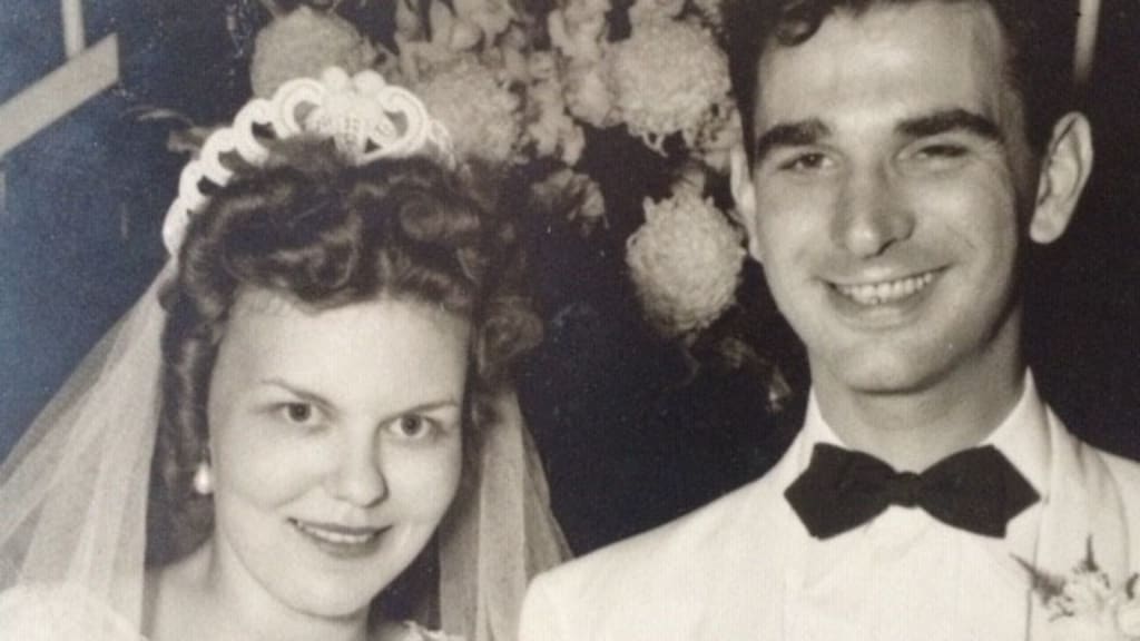 Marjorie and Joseph Mancini, Trey's grandparents, on their wedding day.
