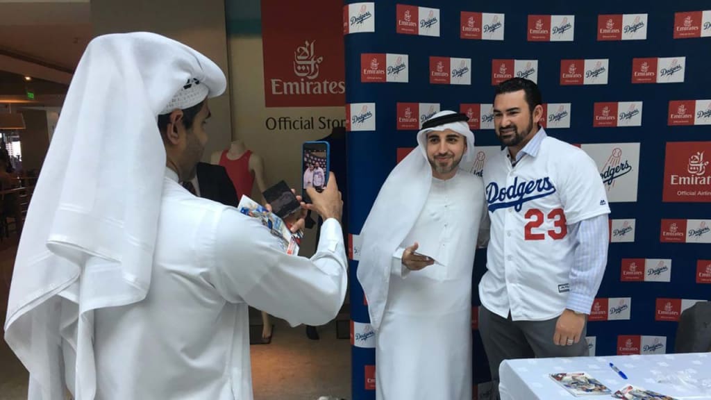 Adrian Gonzalez will help inaugurate the Emirates Airlines Dubai Little League Park on Friday. (Dodgers)