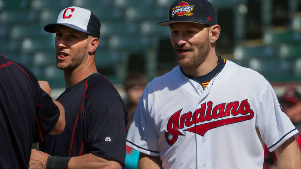 Yan Gomes and Stipe Miocic first met a few years back, at another one of Miocic's visits to the ballpark. (AP)