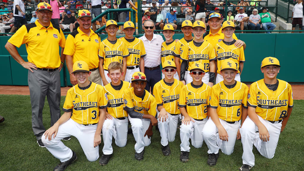 Commissioner Rob Manfred visits the Little League World Series on Day 5. (Alex Trautwig/MLB Photos)