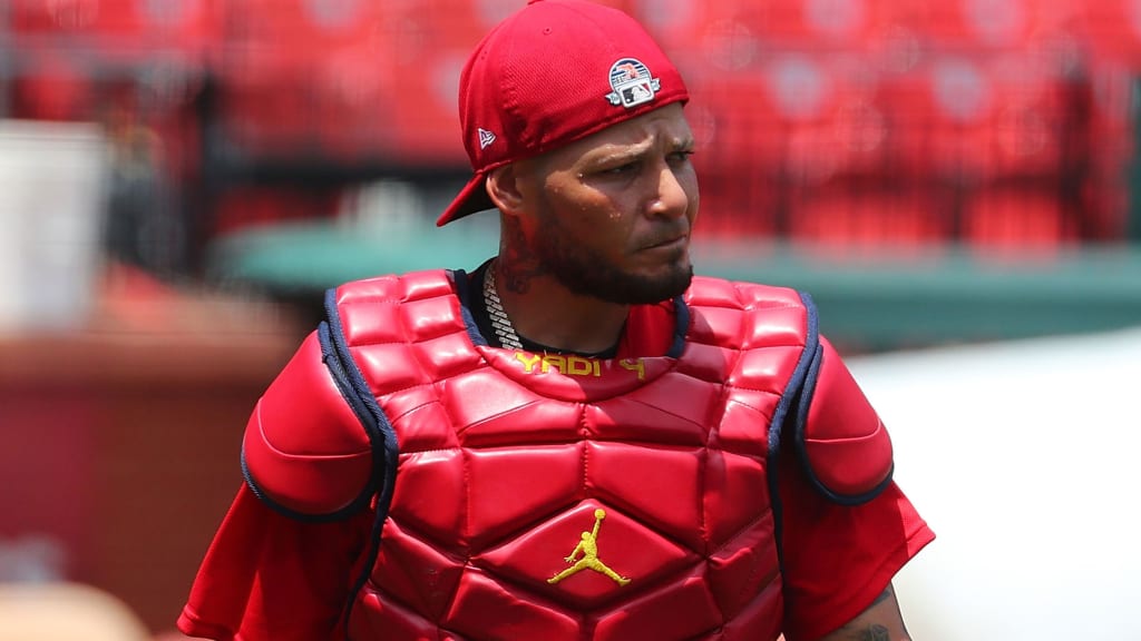 Yadier Molina Signed St. Louis Cardinals Game Used Spring Training Hat MLB  HOLO