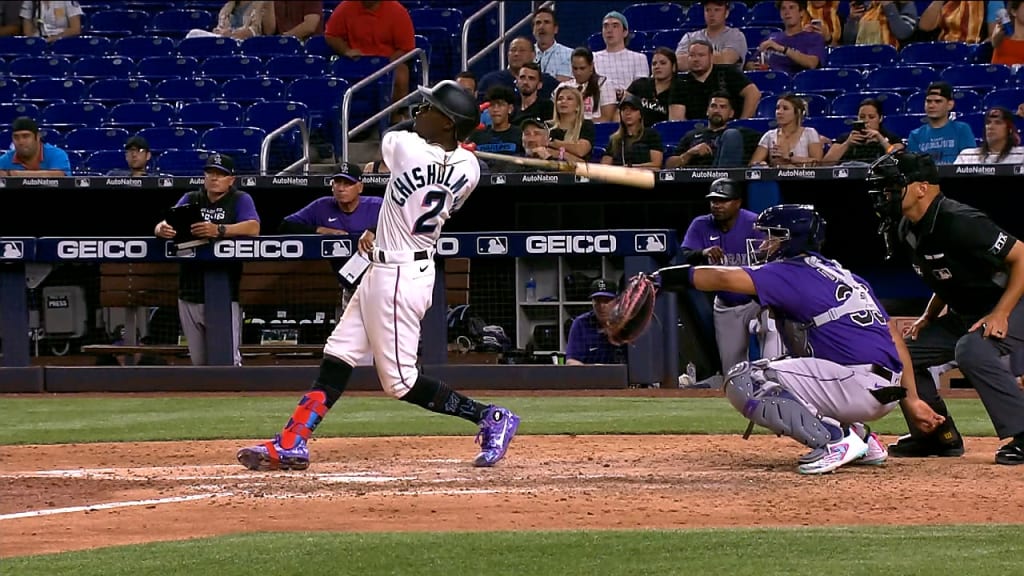 Acuña Jr. hugs Jazz Chisholm Jr., 05/20/2022