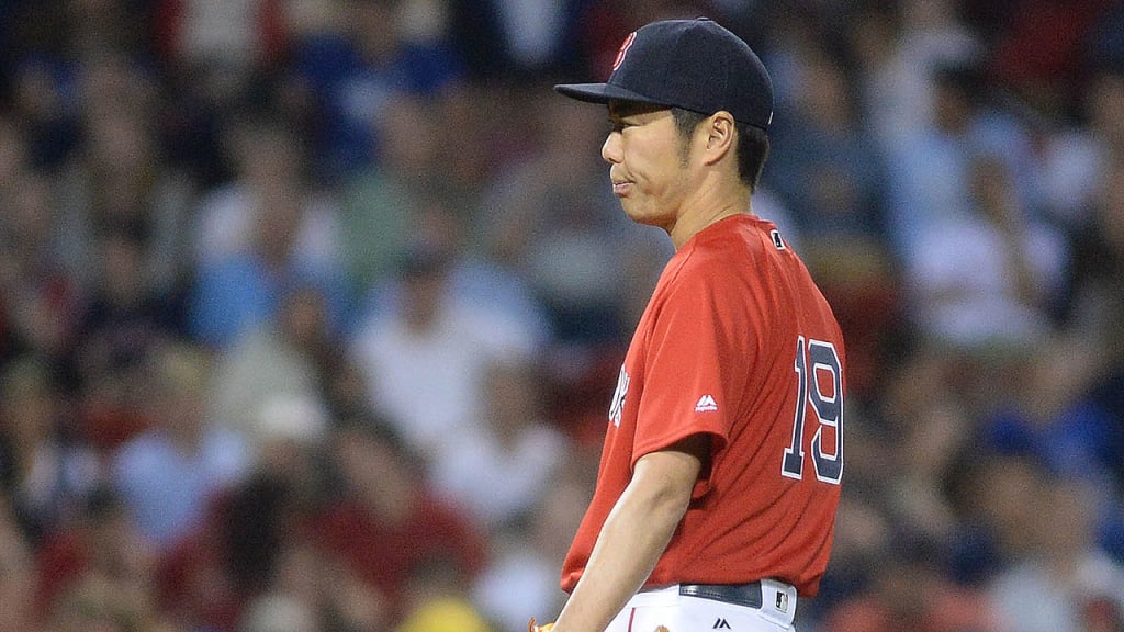 Koji Uehara allowed two runs on one hit in two-thirds of an inning in Boston's loss Friday. (Getty)