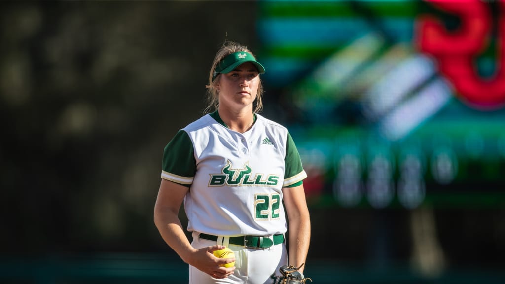 Georgina Corrick on the mound. (Image courtesy USF Athletics)