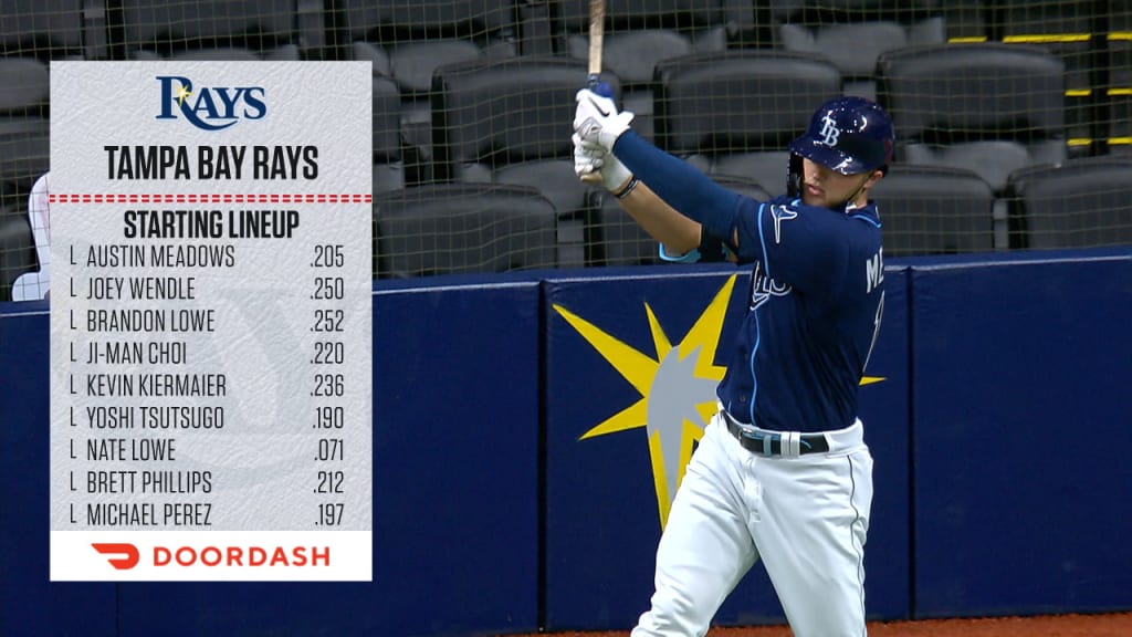 Tampa Bay Rays left fielder Austin Meadows heads to the dugout after the  last out of the fifth inning of a baseball game against the Baltimore  Orioles, Tuesday, May 18, 2021, in