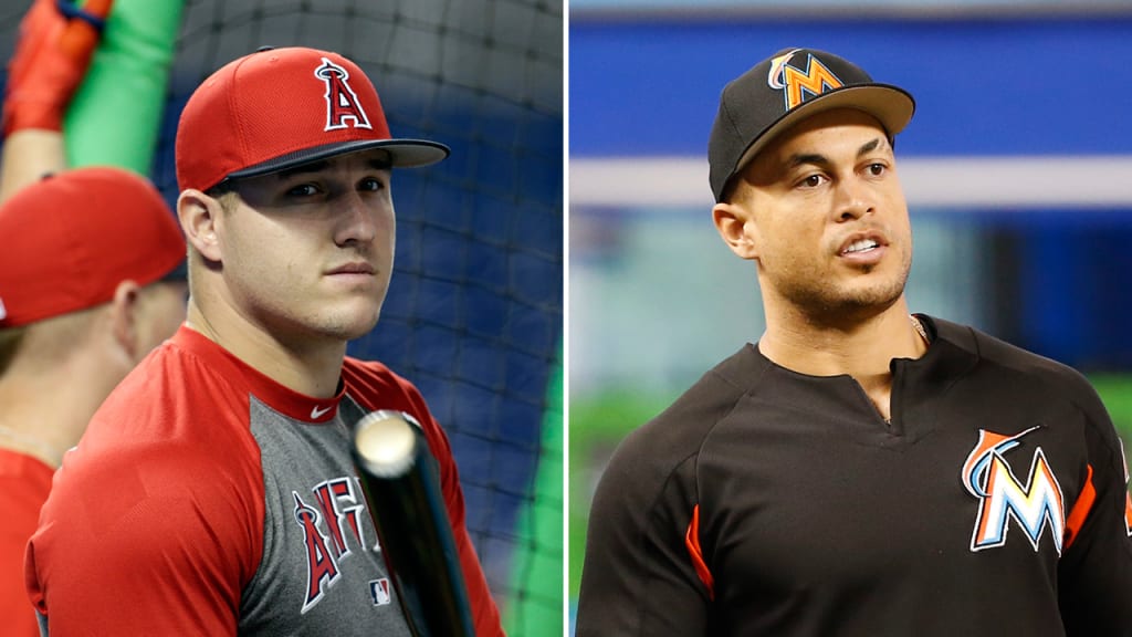 All-Stars Mike Trout and Giancarlo Stanton are playing a three-game series in Miami this weekend. (AP)