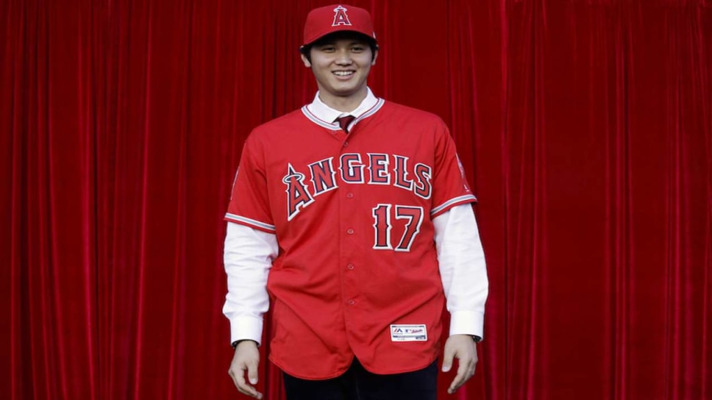 Shohei Ohtani chose No. 17, but joked that he wanted to wear Mike ...