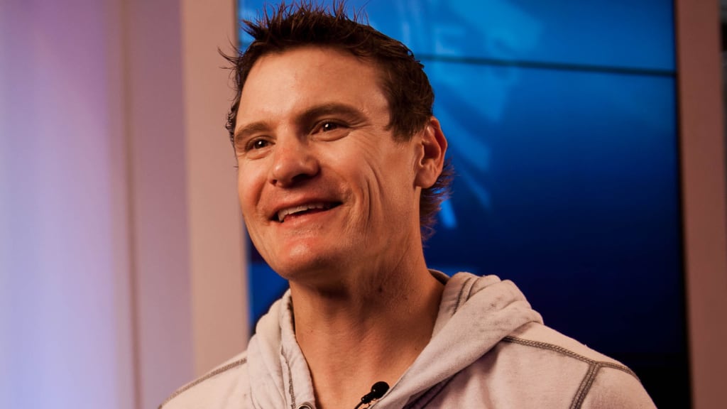 NEW YORK, NY - MAY 14: Former Major League Baseball outfielder and MLB Network analyst Eric Byrnes visits the MLB Fan Cave Tuesday, May 14, 2013, at Broadway and 4th Street in New York City. (Photo by Paige Calamari/MLB Photos via Getty Images)