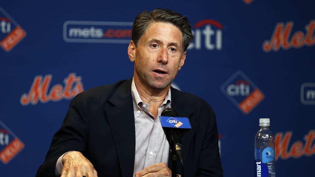 NEW YORK, NY - SEPTEMBER 30: New York Mets COO Jeff Wilpon speaks to the media prior to a game against the Miami Marlins at Citi Field on September 30, 2018 in the Flushing neighborhood of the Queens borough of New York City. (Photo by Adam Hunger/Getty Images)