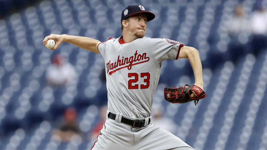 Washington Nationals' Erick Fedde pitches during the third inning of the first game of a baseball doubleheader against the Philadelphia Phillies, Tuesday, Sept. 11, 2018, in Philadelphia. (AP Photo/Matt Slocum)