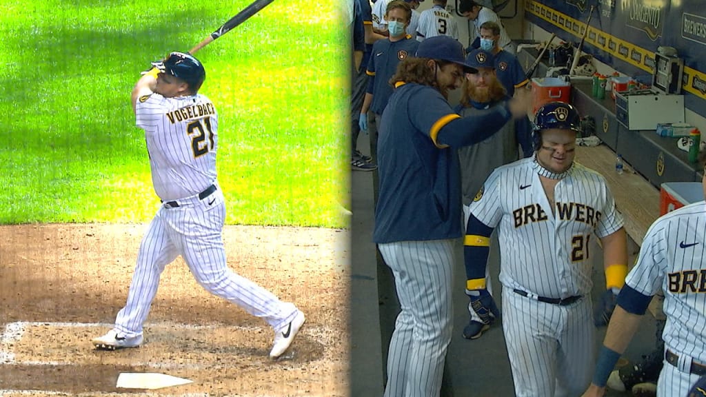 Daniel Vogelbach's 2 homers carry Brewers to season-high fourth straight victory