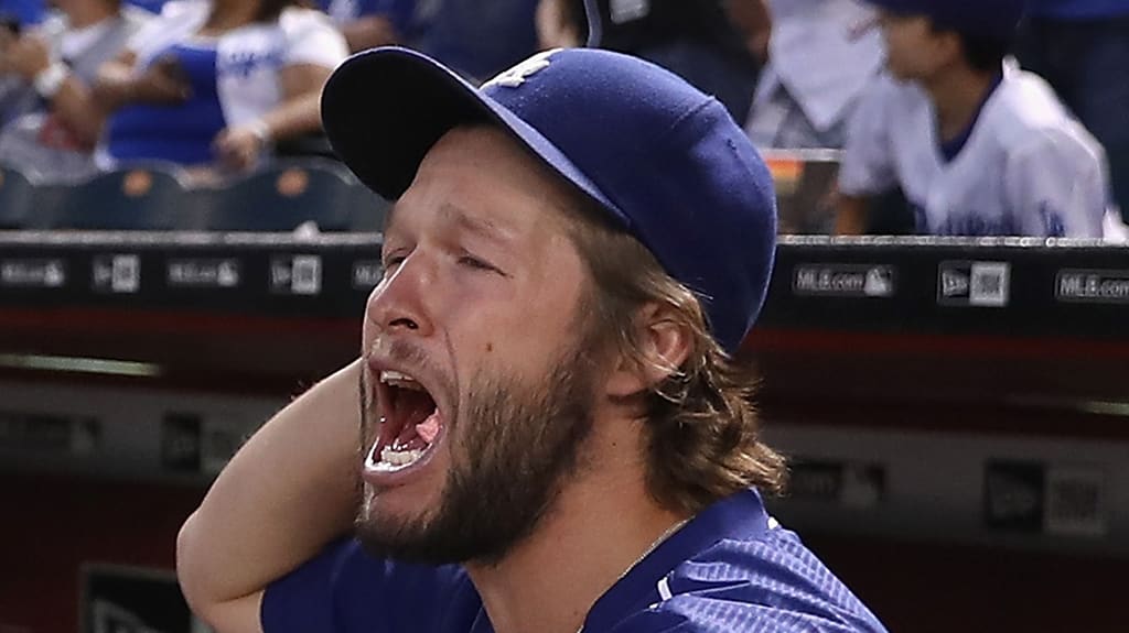 Clayton Kershaw Scream WHT