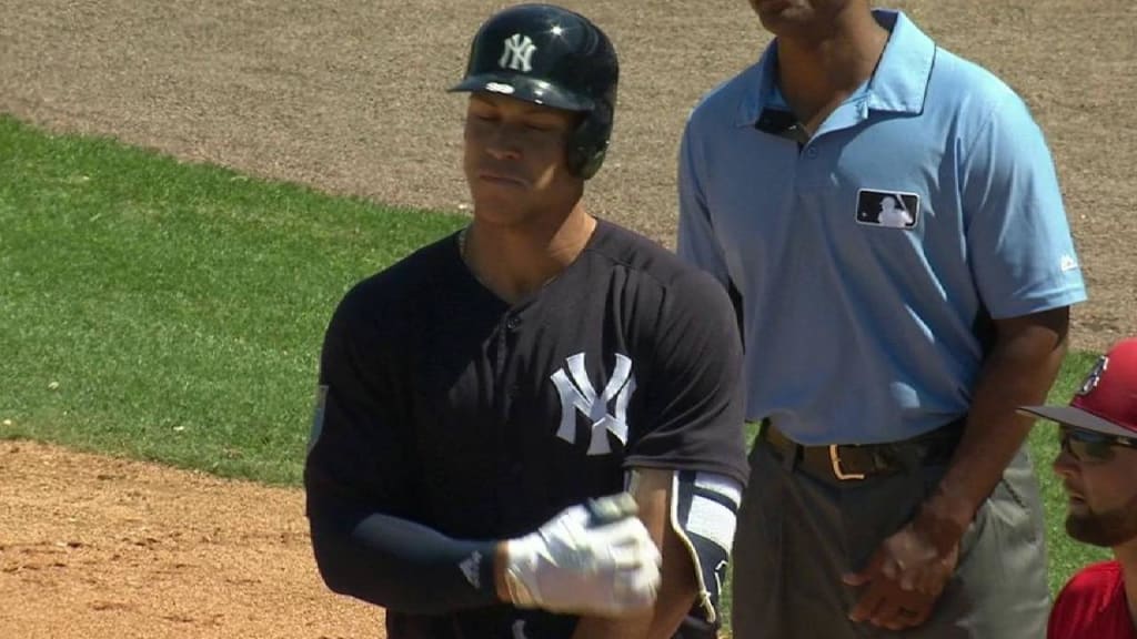 Judge singles from leadoff spot