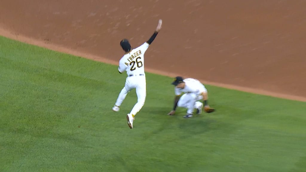 San Diego Padres second baseman Adam Frazier throws to first for