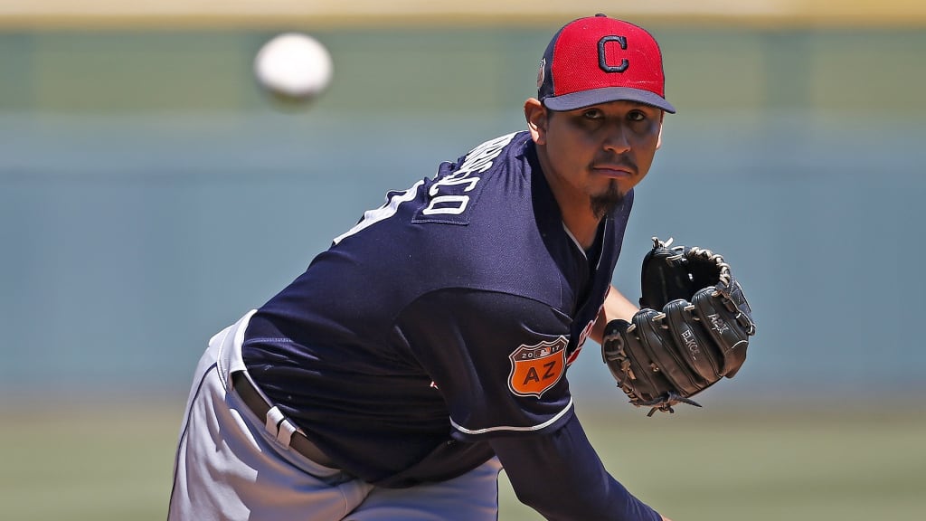 In three scoreless innings, Carlos Carrasco allowed one hit, struck out two and walked two. (AP)