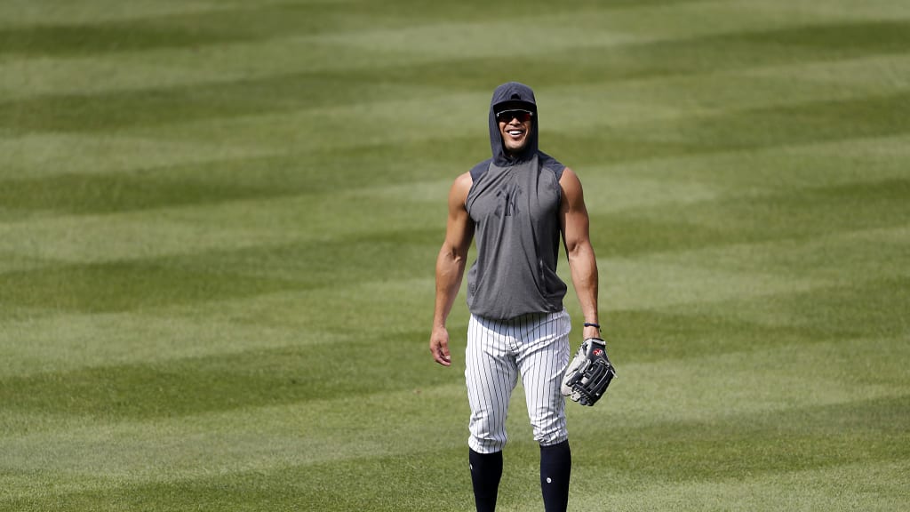 His muscles tell the story, explaining the superhuman home runs that reach points unimaginable. But they’ve also shouldered an unseen burden, one that Stanton has begun unloading a bit by speaking publicly and privately about important issues. (Credit: New York Yankees)
