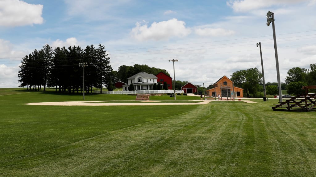 Temporary seating at MLB site for 'Field of Dreams' game being