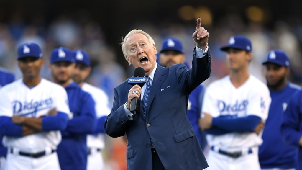 Vin Scully Honored by Dodgers with Jersey Patch for Rest of Season